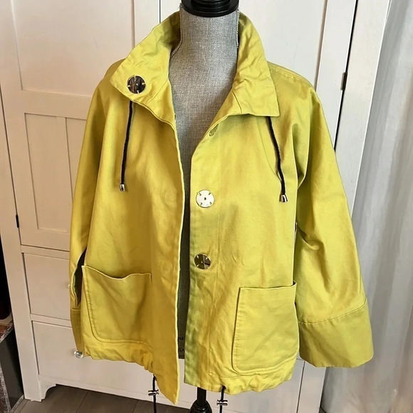 MARLA WYNNE NWOT Pear Green Twill Tent Jacket, Size S - Picture 5 of 11